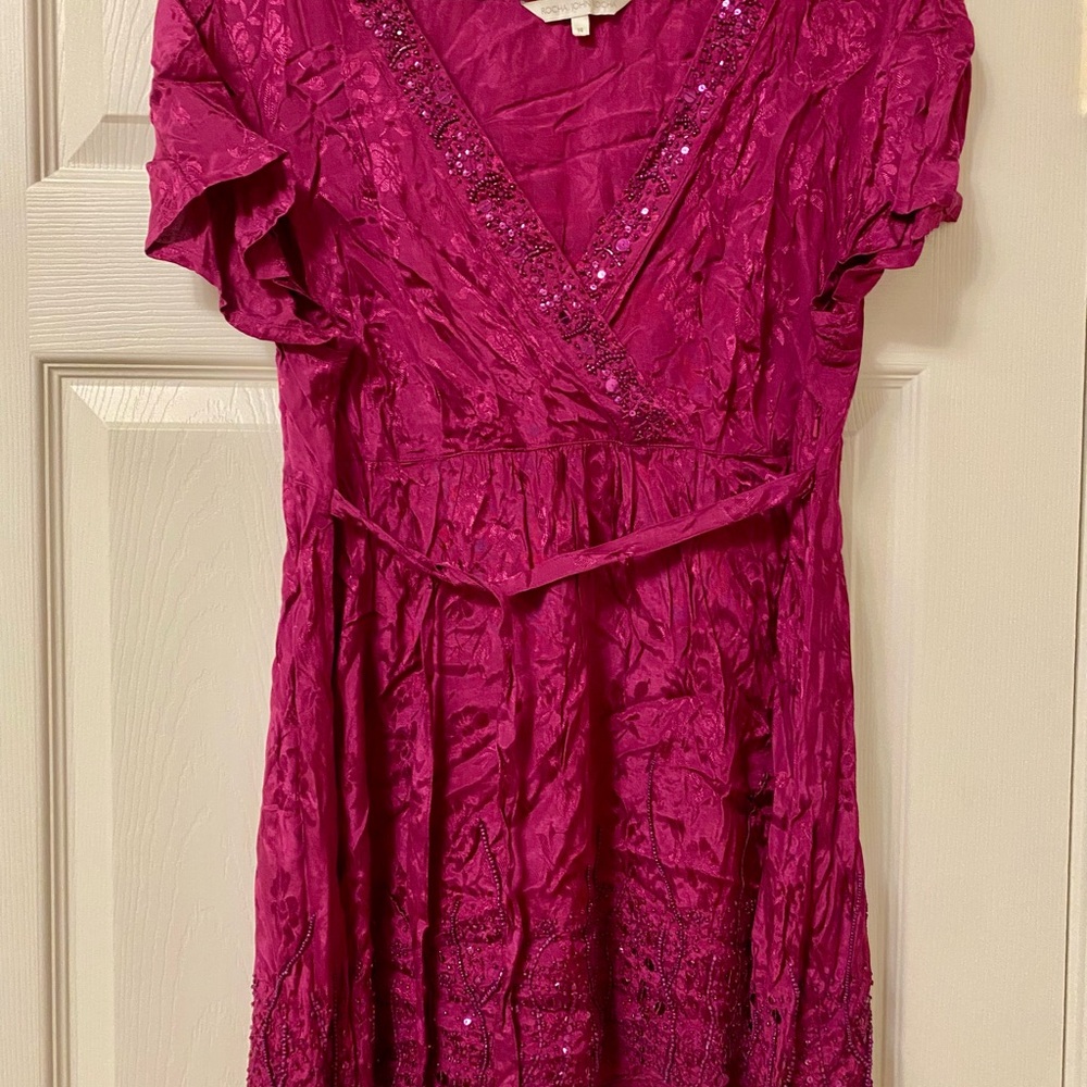 Elegant Pink V-Neck Blouse/Dress